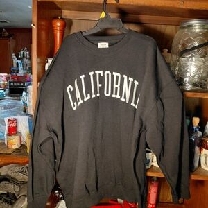 Reflex Black Crewneck Sweater with White Print